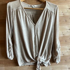Tie front relaxed top